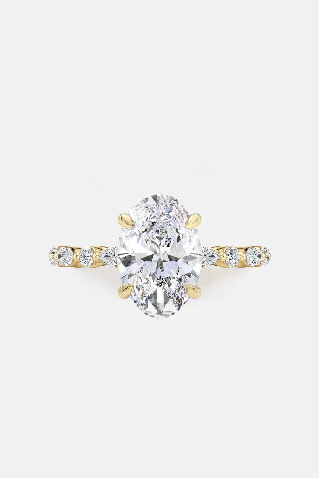 2.50CT - Oval Diamond Engagement Ring With Marquise Band Accent AG & CO Jewellery