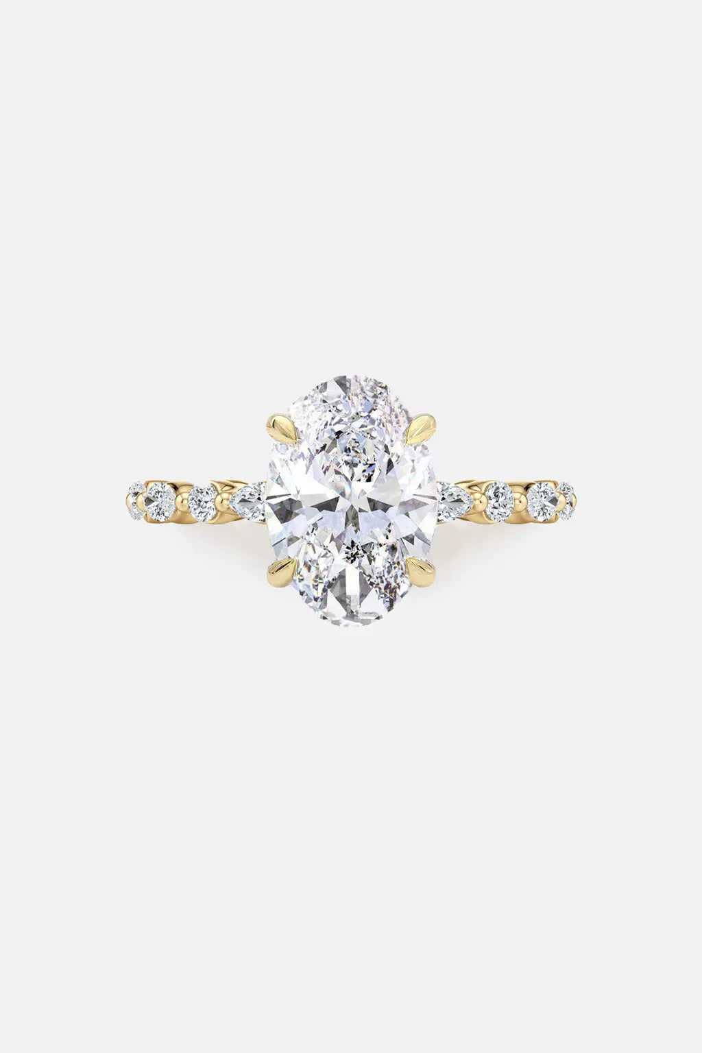 adelina - oval diamond engagement ring with marquise & round band accents ag & co jewellery