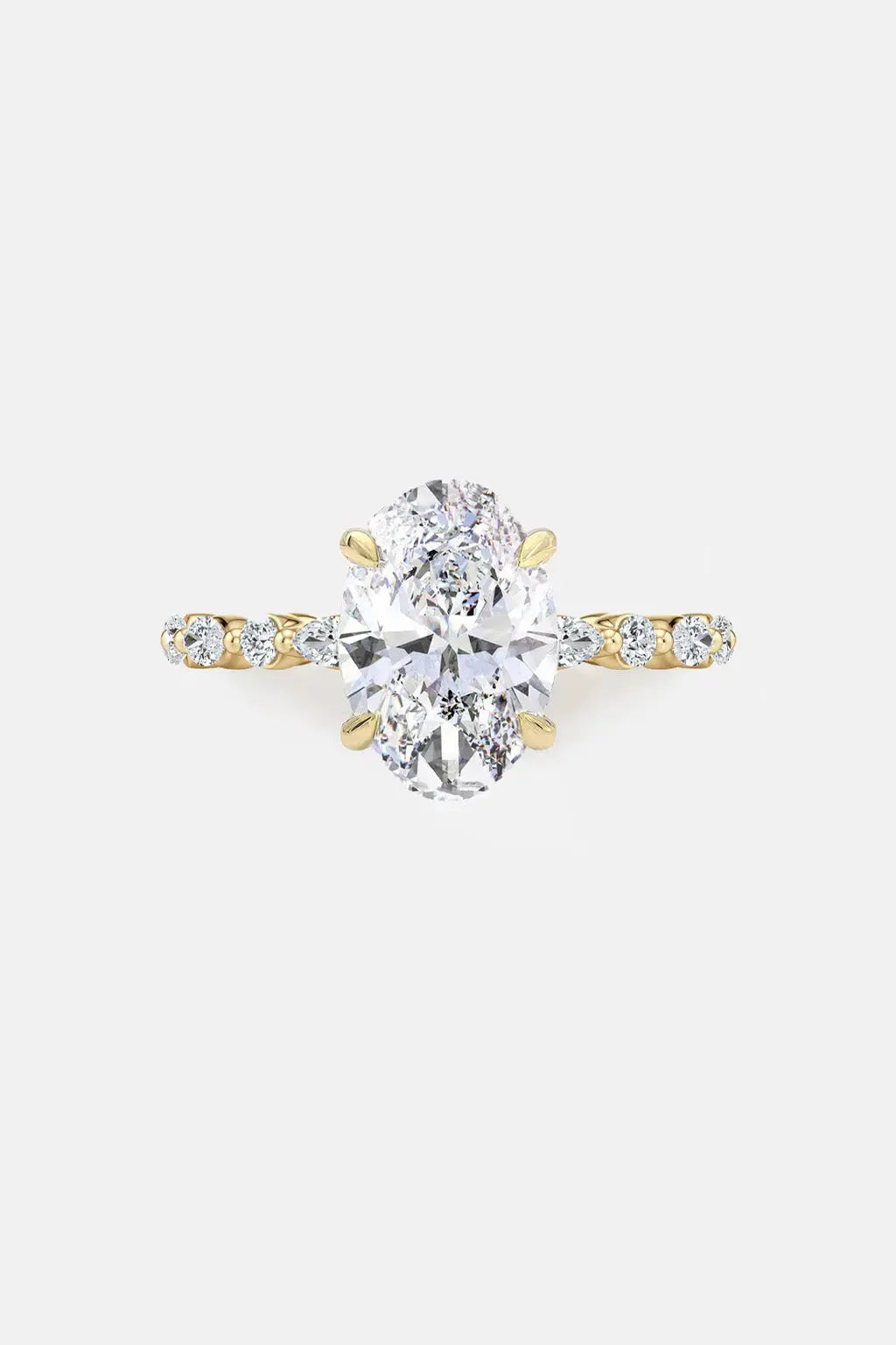 adelina - oval diamond engagement ring with marquise & round band accents ag & co jewellery