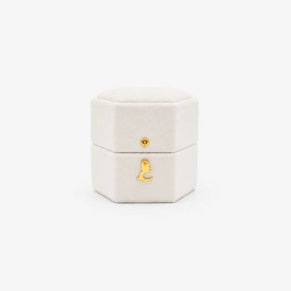 AG & CO Luxury Velvet Pocket Proposal Engagement Ring Box - Ivory White AG & CO Jewellery