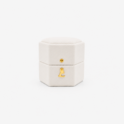 AG & CO Luxury Velvet Pocket Proposal Engagement Ring Box - Ivory White AG & CO Jewellery