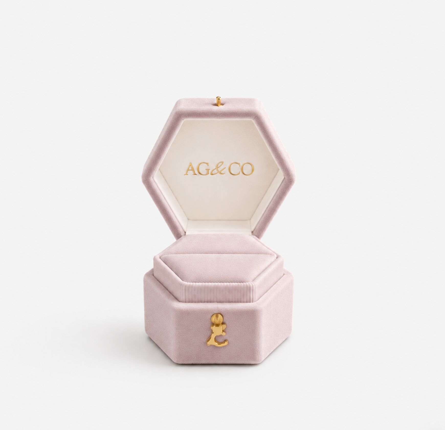 AG & CO Luxury Velvet Pocket Proposal Engagement Ring Box - Mauve AG & CO Jewellery