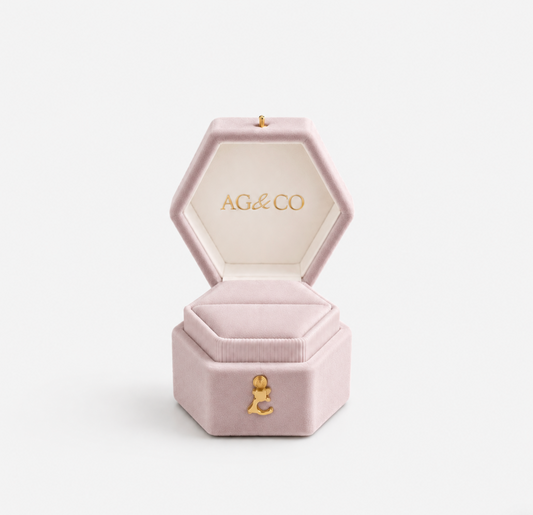 AG & CO Luxury Velvet Pocket Proposal Engagement Ring Box - Mauve AG & CO Jewellery