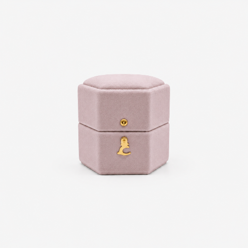 ag & co luxury velvet pocket proposal engagement ring box - mauve ag & co jewellery