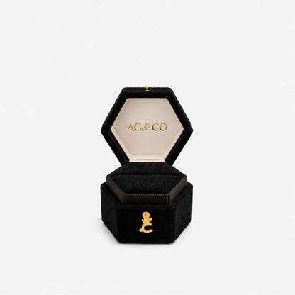 AG & CO Luxury Velvet Pocket Proposal Engagement Ring Box - Midnight Black AG & CO Jewellery