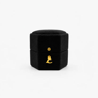 AG & CO Luxury Velvet Pocket Proposal Engagement Ring Box - Midnight Black AG & CO Jewellery