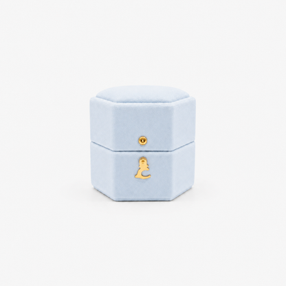 AG & CO Luxury Velvet Pocket Proposal Engagement Ring Box - Powder Light Blue AG & CO Jewellery