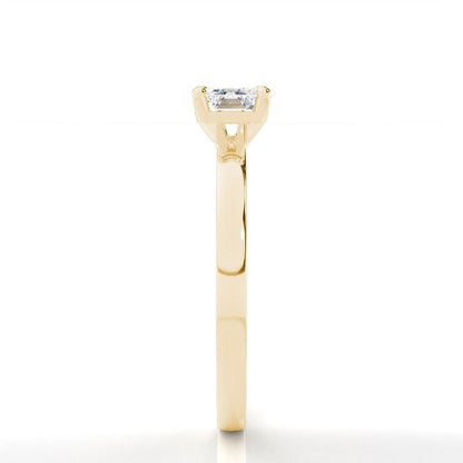 Harriet - East West Emerald Solitaire Engagement Ring Yellow Gold - AG & CO Jewellery