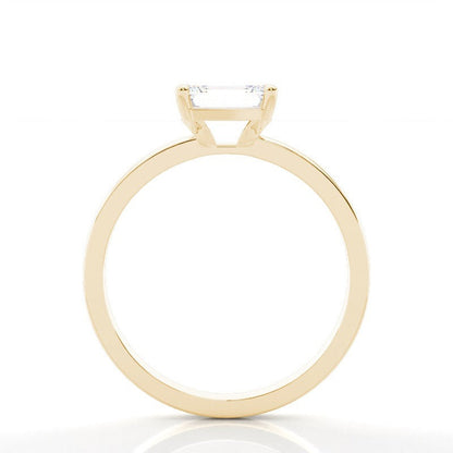 Harriet - East West Emerald Solitaire Engagement Ring Yellow Gold - AG & CO Jewellery