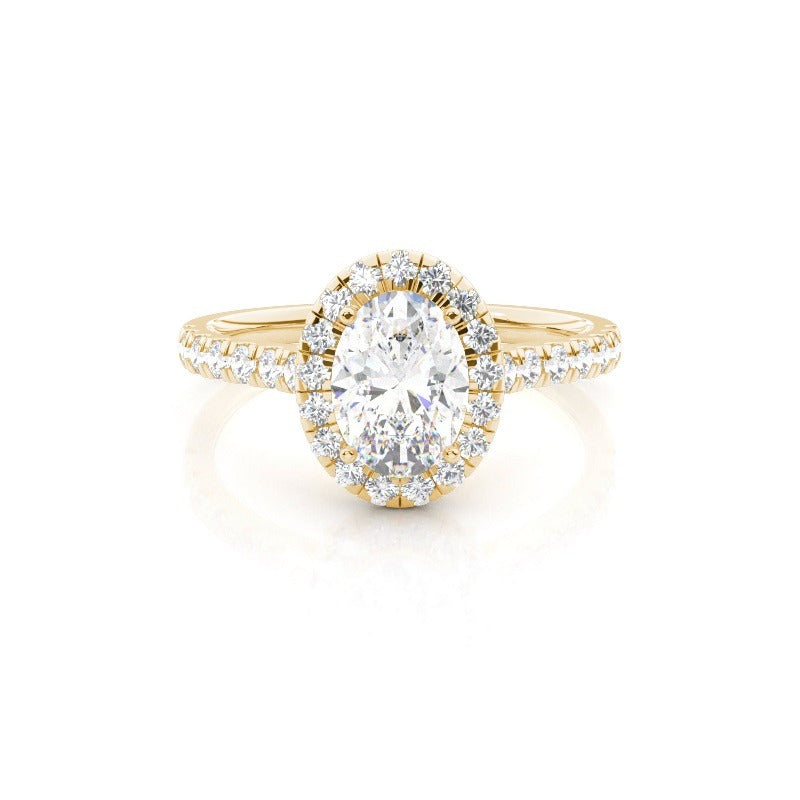 isabella - oval halo with pavé solitaire diamond engagement ring ag & co jewellery