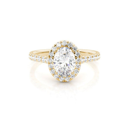 Isabella - Oval Halo with Pavé Solitaire Diamond Engagement Ring AG & CO Jewellery