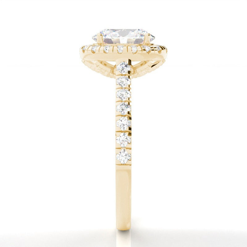 Isabella - Oval Halo with Pavé Solitaire Diamond Engagement Ring AG & CO Jewellery