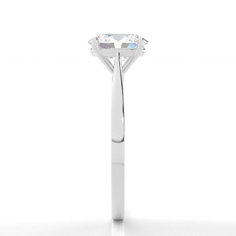 2.50ct Oval Lab-Grown Diamond Solitaire Cathedral Engagement Ring in Platinum AG & CO Jewellery