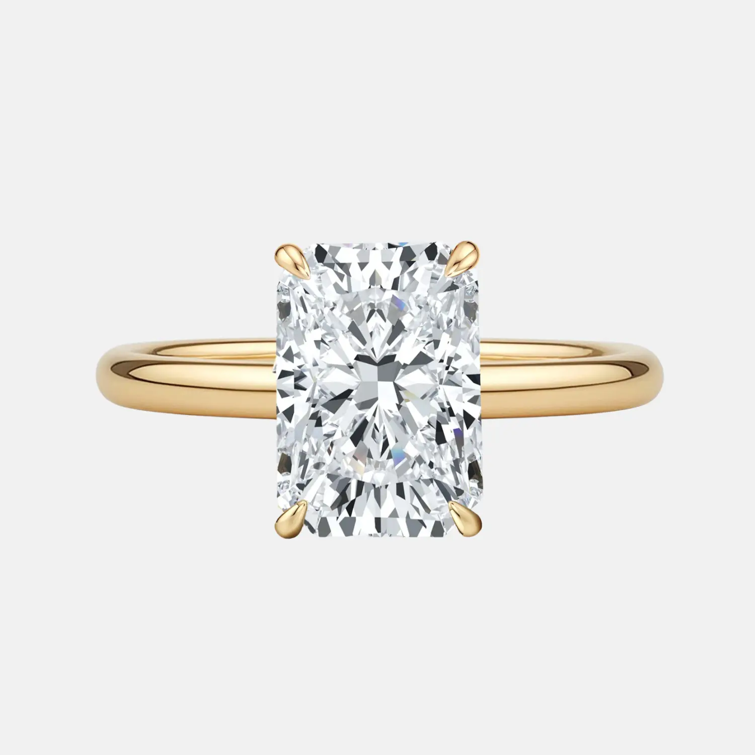 AINSLEY Radiant Hidden Halo Solitaire AG & CO Jewellery