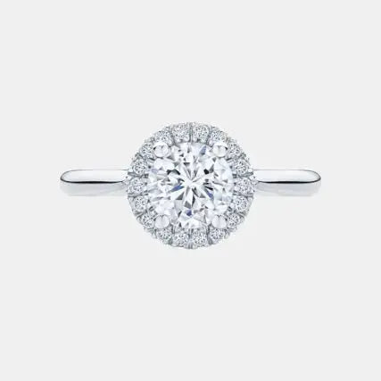 ALBA – Round Brilliant Halo Engagement Ring Setting in White Gold AG & CO Jewellery