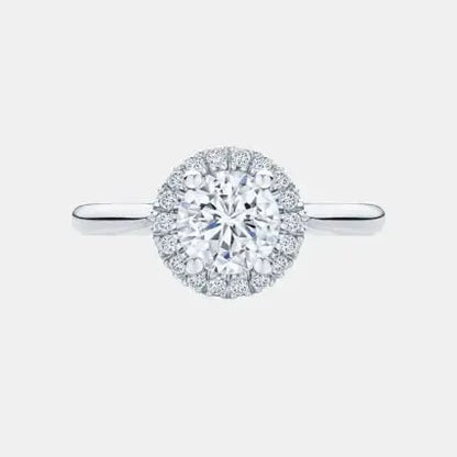 ALBA – Round Brilliant Halo Engagement Ring Setting in White Gold AG & CO Jewellery