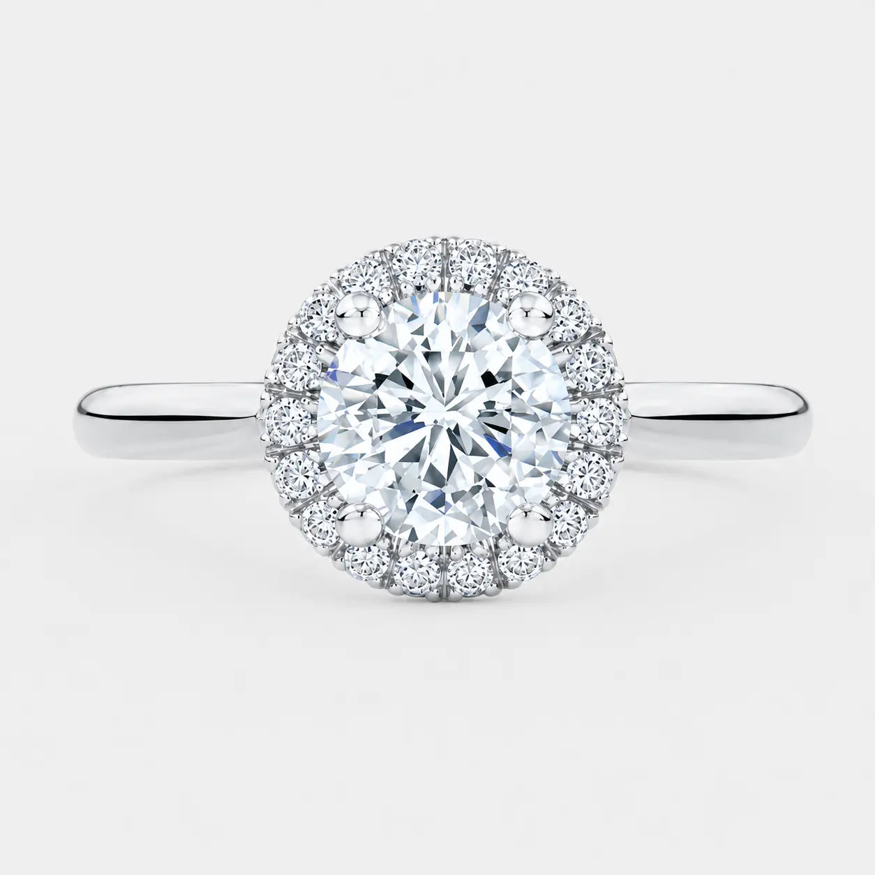alba – round brilliant halo engagement ring setting in white gold ag & co jewellery