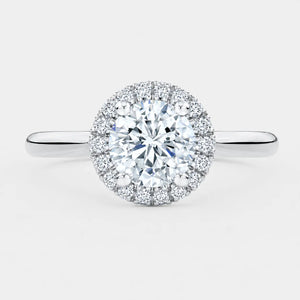 ALBA – Round Brilliant Halo Engagement Ring Setting in White Gold