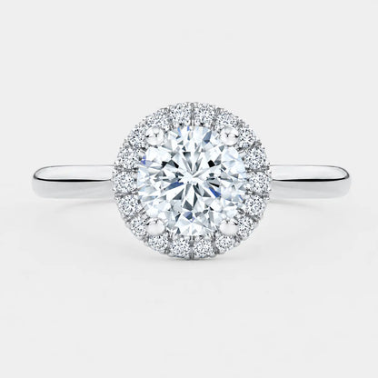 ALBA – Round Brilliant Halo Engagement Ring Setting in White Gold AG & CO Jewellery
