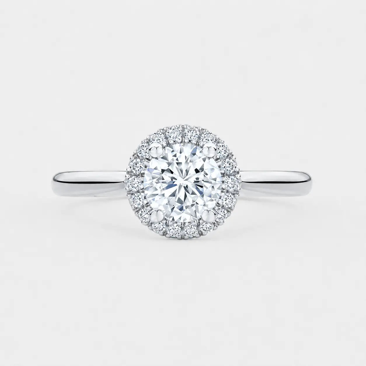 alba – round brilliant halo engagement ring setting in white gold ag & co jewellery