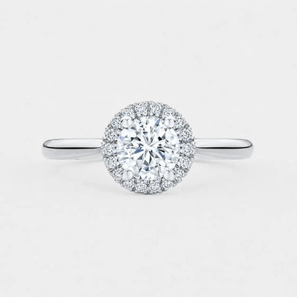 ALBA – Round Brilliant Halo Engagement Ring Setting in White Gold AG & CO Jewellery