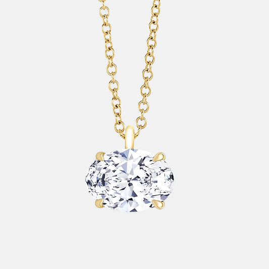 ALINA — Oval East-West Diamond Pendant Necklace AG & CO Jewellery