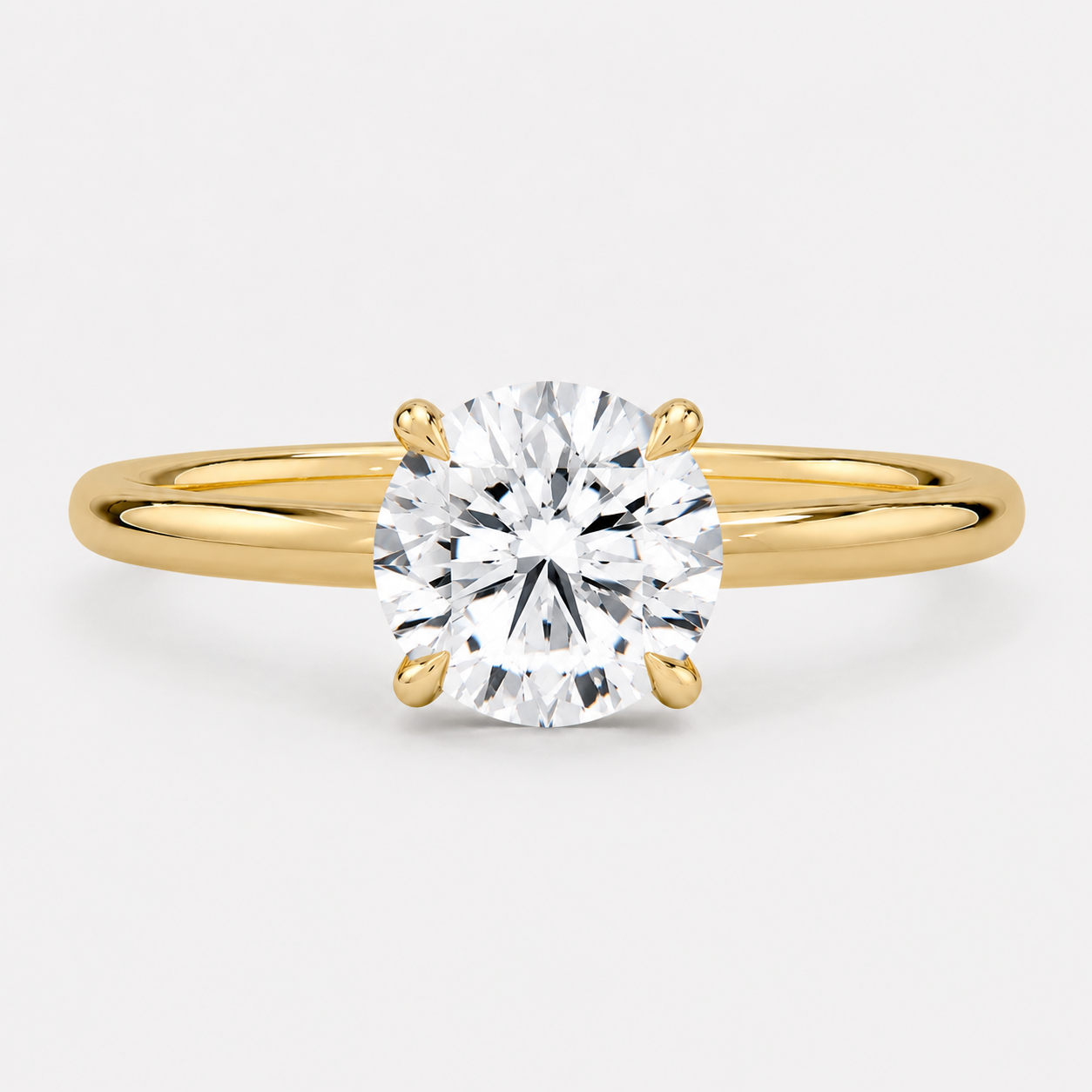 ALLEGRA 4-prong Round Hidden Halo Solitaire AG & CO Jewellery