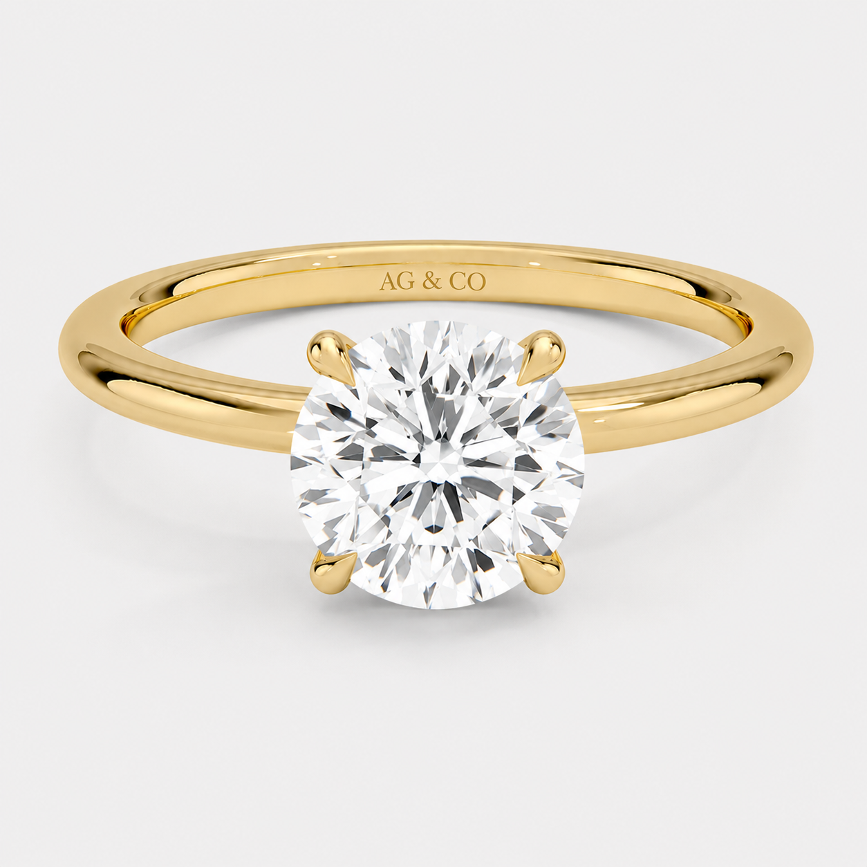 allegra 4-prong round hidden halo solitaire ag & co jewellery