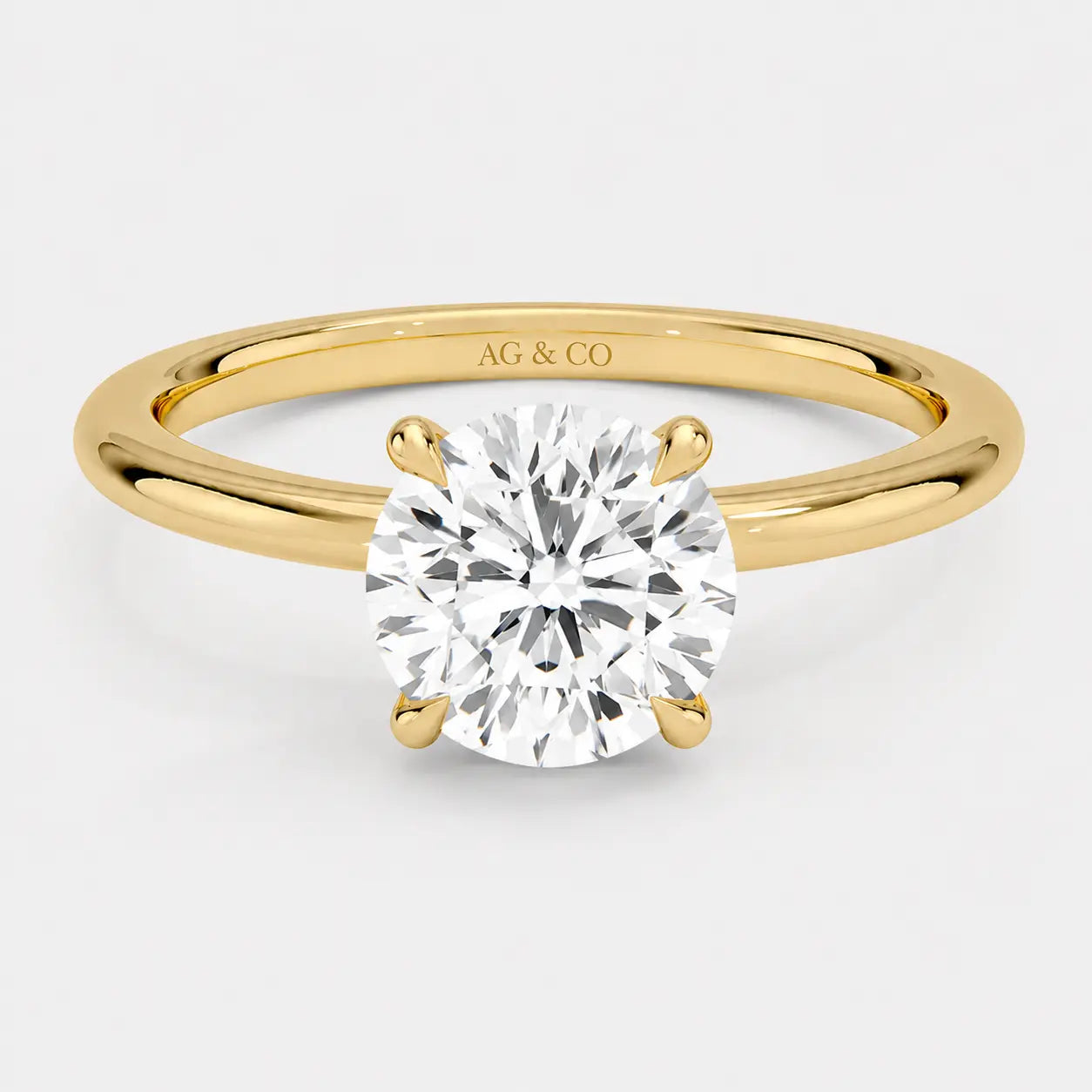 ALLEGRA 4-prong Round Hidden Halo Solitaire AG & CO Jewellery