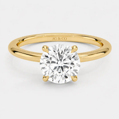 ALLEGRA 4-prong Round Hidden Halo Solitaire AG & CO Jewellery
