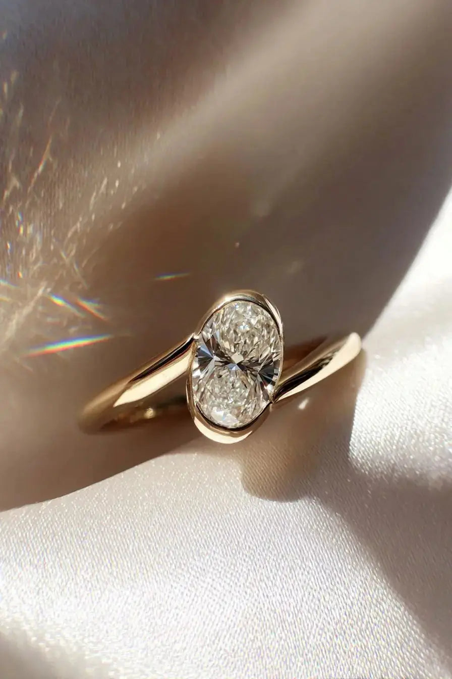 alma - oval 3/4 bezel solitaire ag & co jewellery