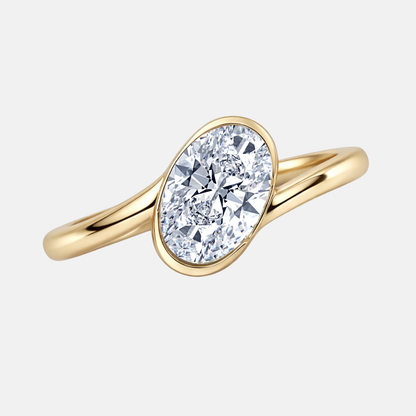 ALMA - Oval Bezel Set Solitaire Ring 3/4 AG & CO Jewellery