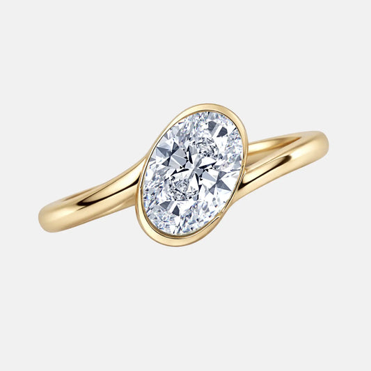 ALMA - Oval Bezel Set Solitaire Ring 3/4 AG & CO Jewellery