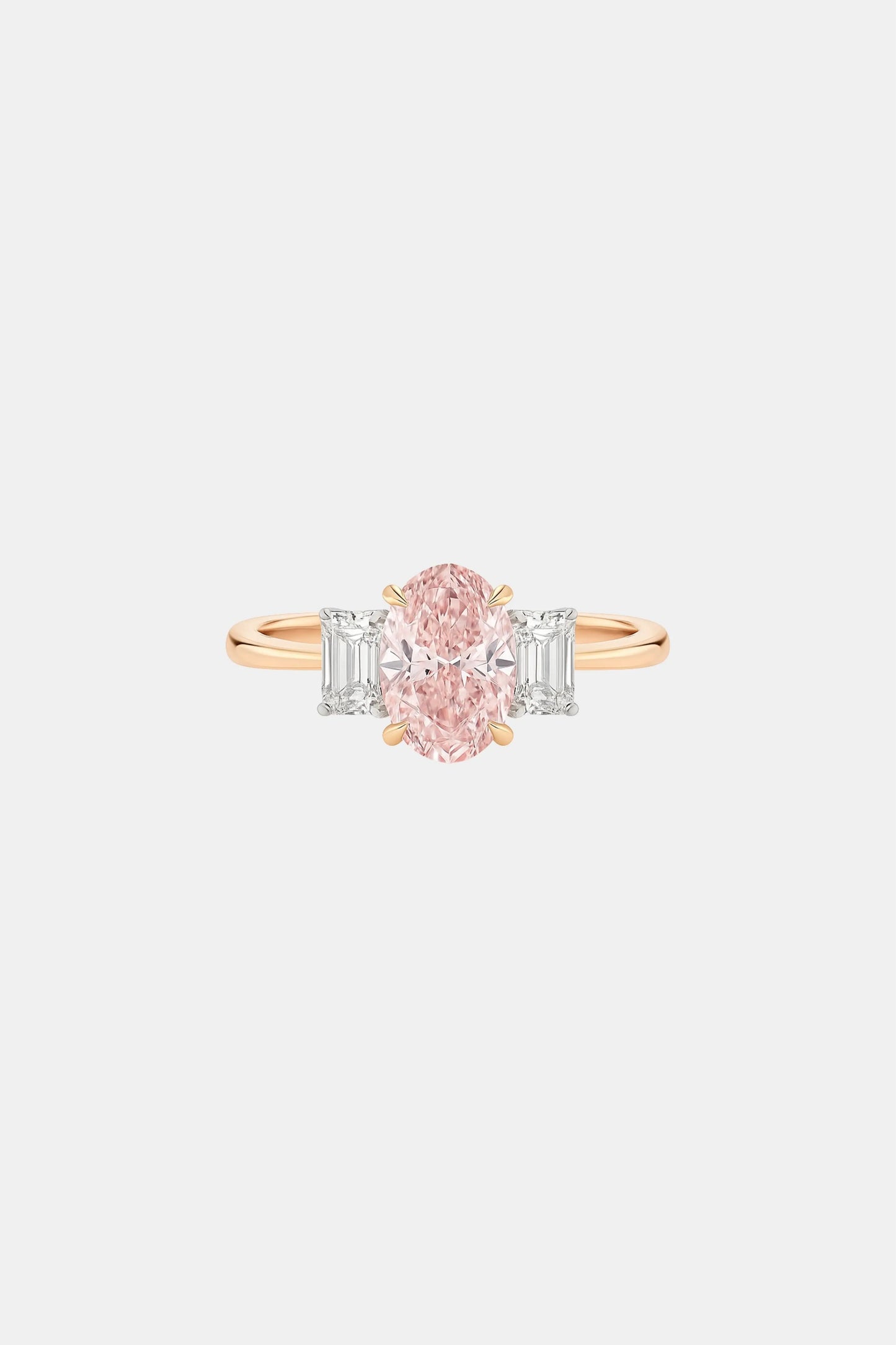 alora - pink oval trilogy engagement ring ag & co jewellery