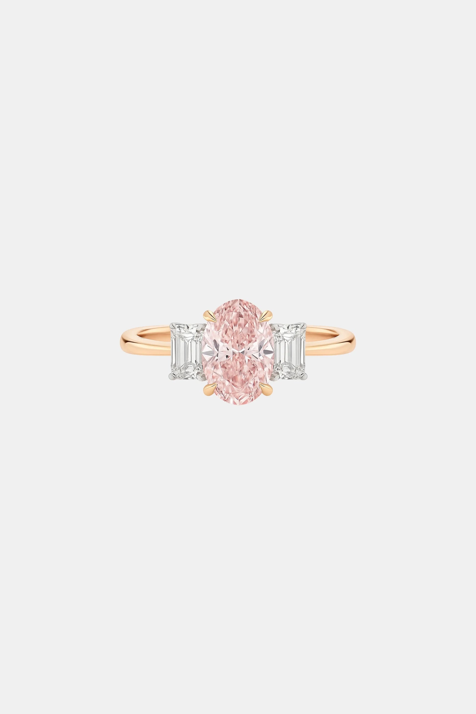 ALORA - Pink Oval Trilogy Engagement Ring AG & CO Jewellery