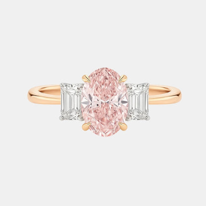 ALORA - Pink Oval Trilogy Engagement Ring AG & CO Jewellery