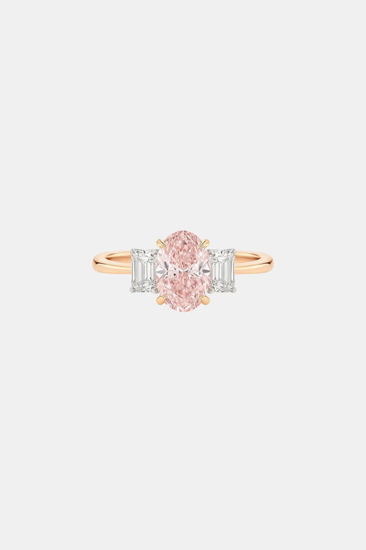 ALORA - Pink Oval Trilogy Engagement Ring AG & CO Jewellery