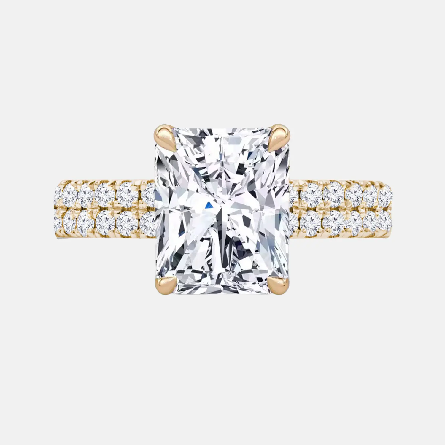 ALYSANDRA double band radiant engagement ring AG & CO Jewellery