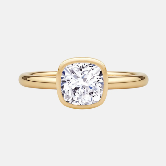 AMARA cushion bezel solitaire ring AG & CO Jewellery