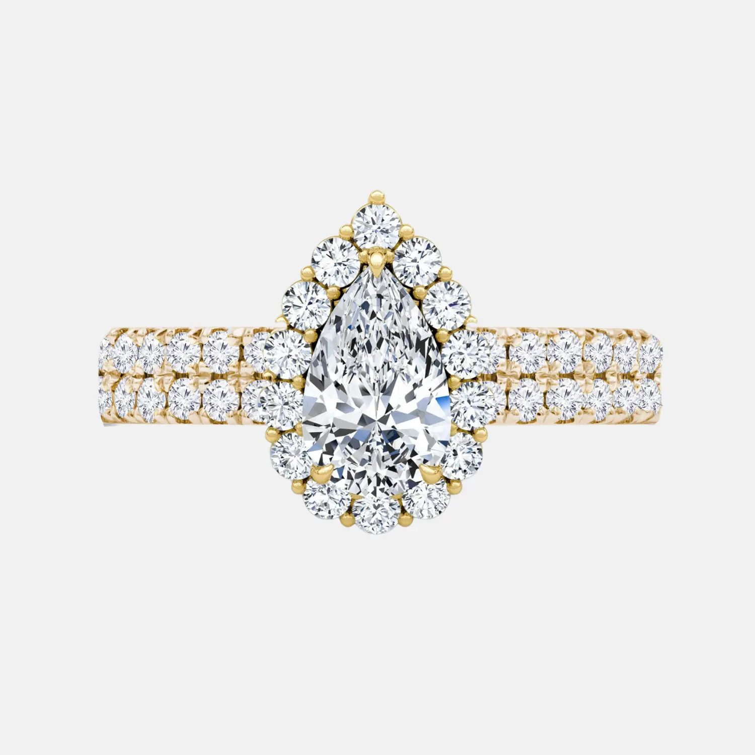 AMARA double band pear halo engagement ring AG & CO Jewellery