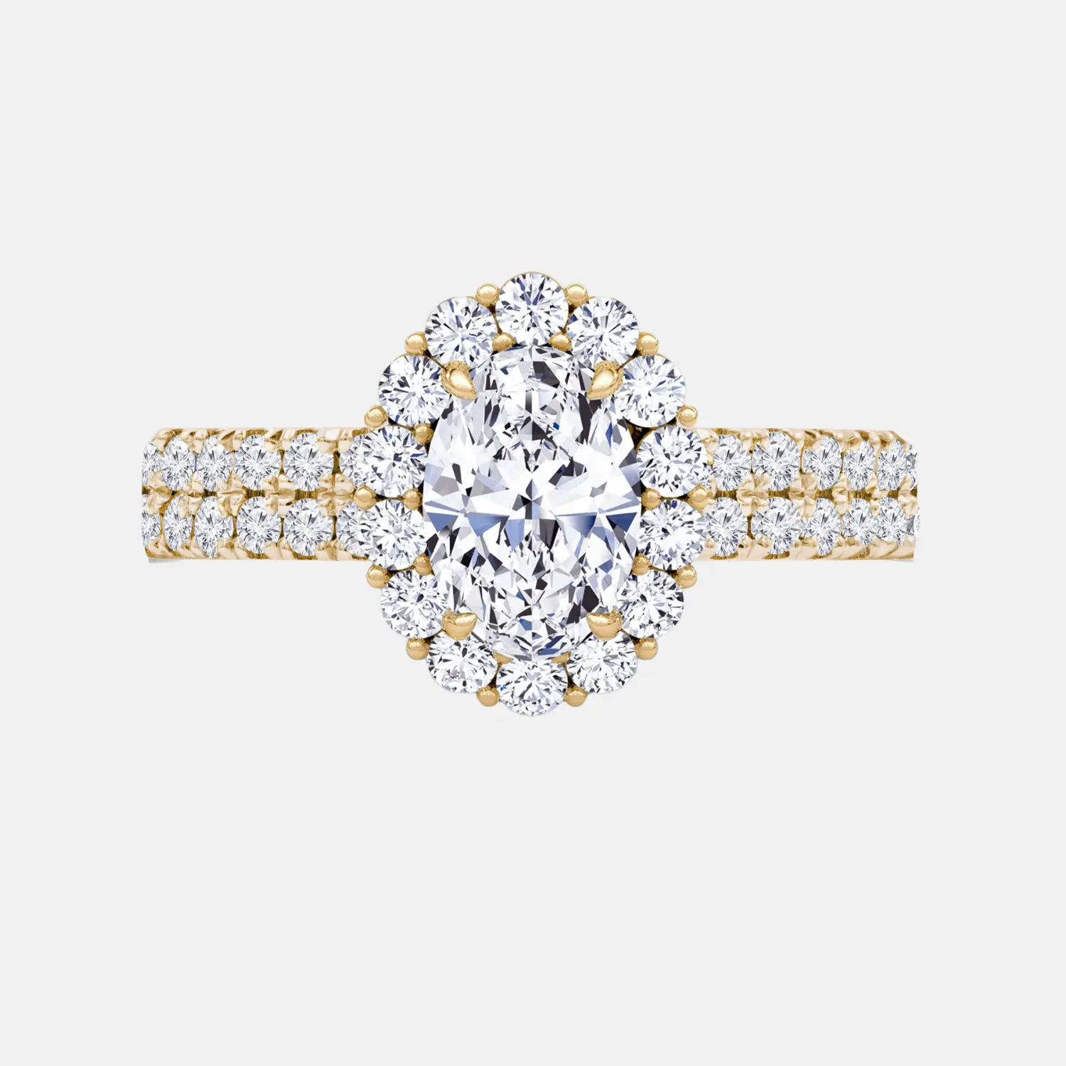 AMARISE double band oval halo engagement ring AG & CO Jewellery