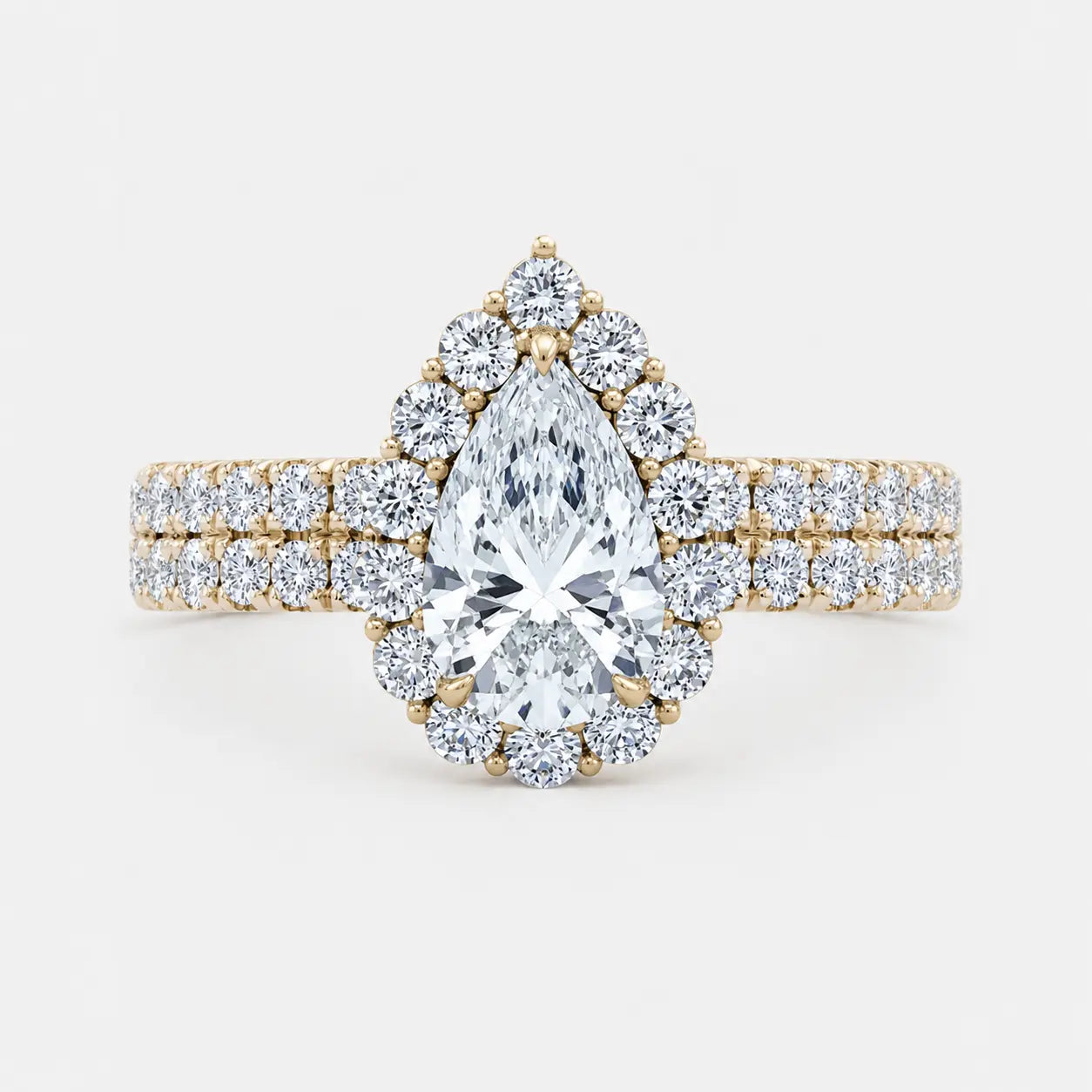 AMIR Double Band Pear Halo AG & CO Jewellery