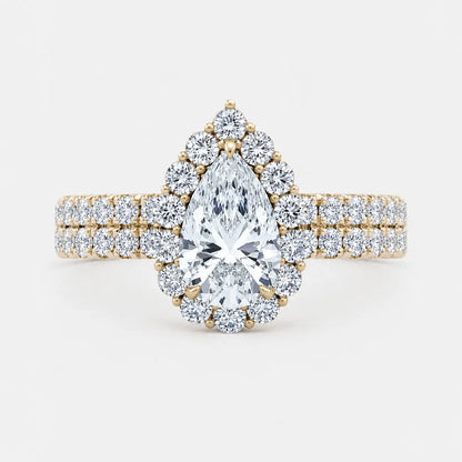AMIR Double Band Pear Halo AG & CO Jewellery