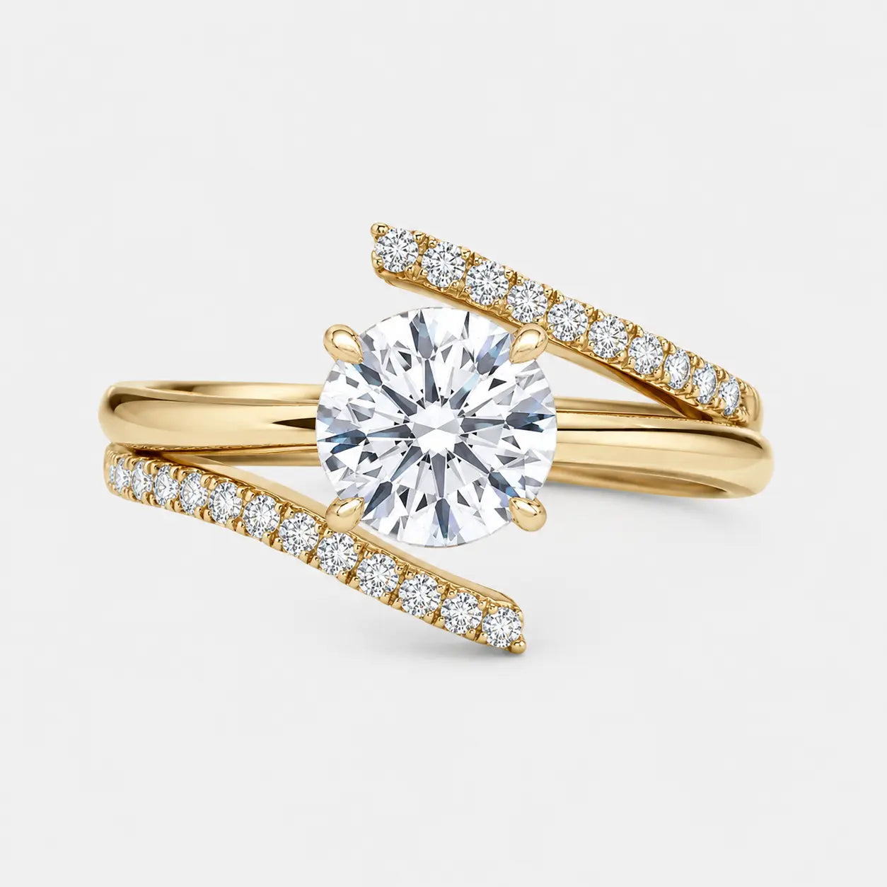 ana - round solitaire & diamond curve pave band ag & co jewellery