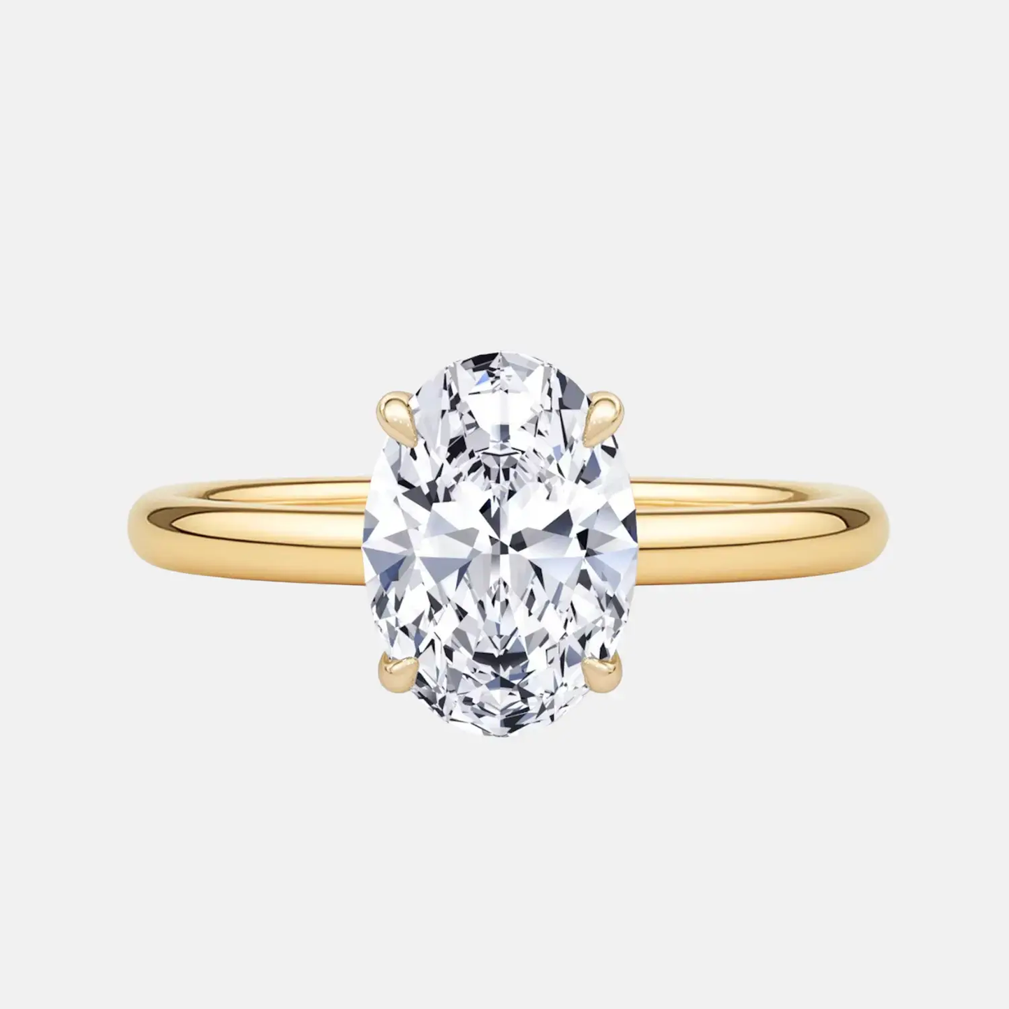 1.80ct oval solitaire lab grown diamond engagement ring 14k yellow gold ag & co jewellery