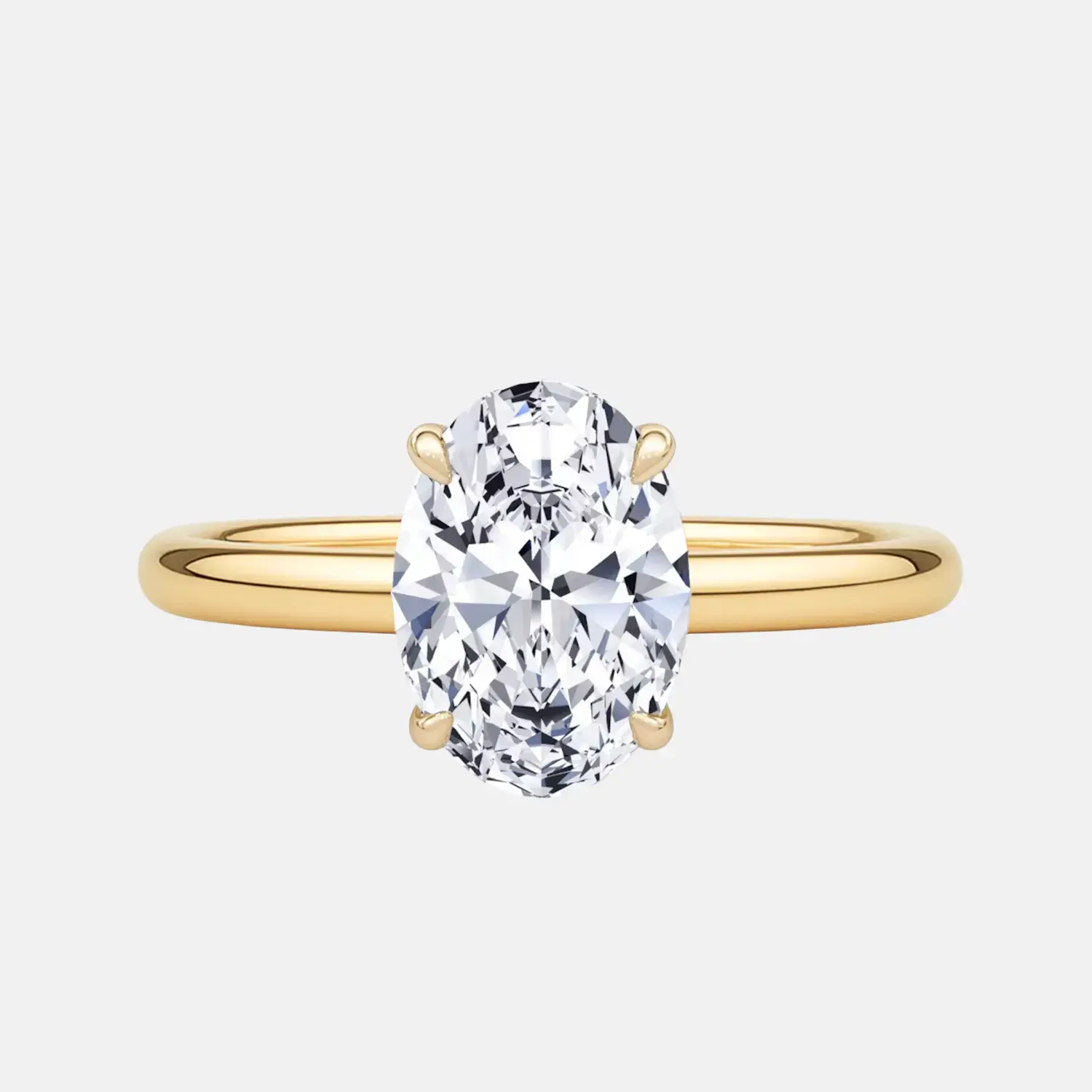 1.80CT Oval Solitaire Lab Grown Diamond Engagement Ring 14K Yellow Gold AG & CO Jewellery