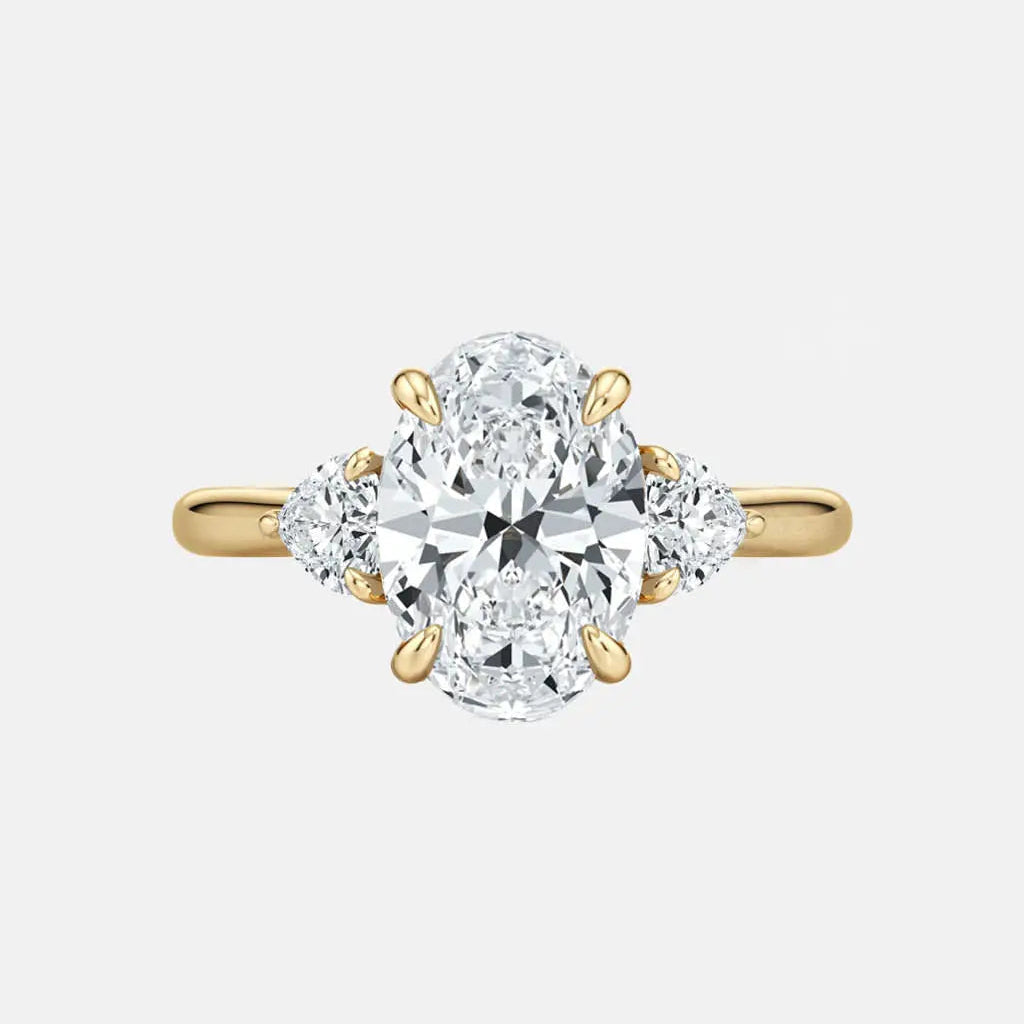 angelina - oval and pear trilogy diamond engagement ring ag & co jewellery
