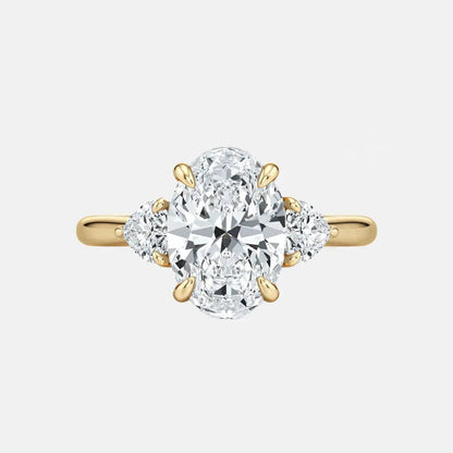ANGELINA - Oval and Pear Trilogy Diamond Engagement Ring AG & CO Jewellery