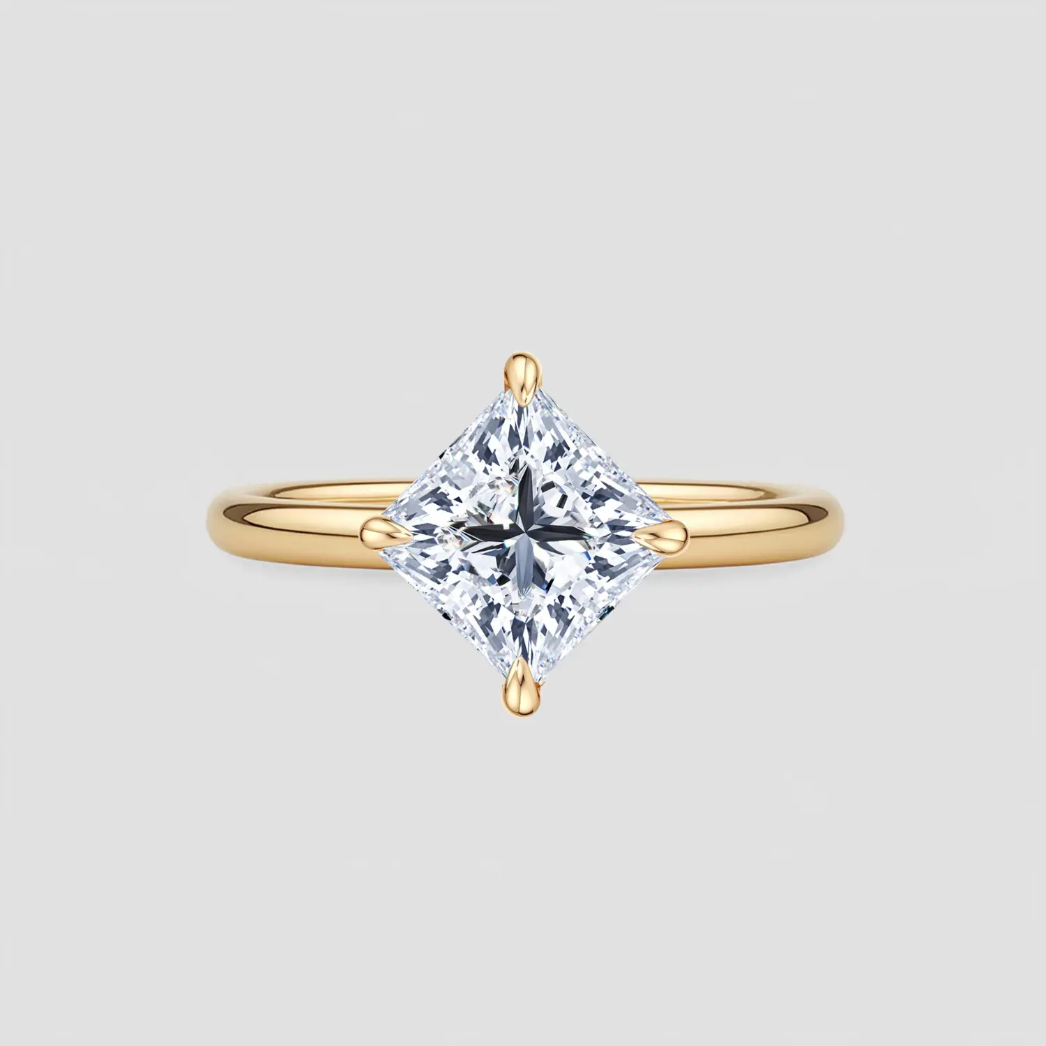 ARISTELLE Princess-cut compass solitaire ring AG & CO Jewellery