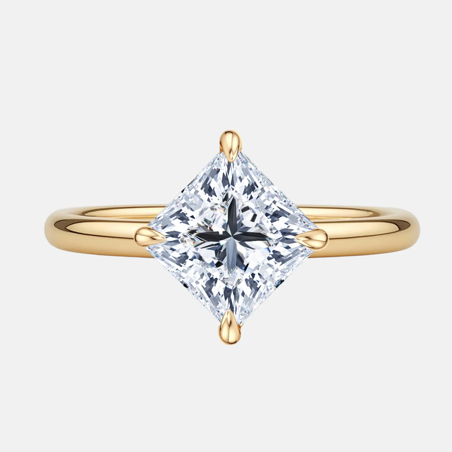 ARISTELLE Princess-cut compass solitaire ring - AG & CO Jewellery